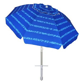 6.5 ft Beach Umbrella with Sand Anchor UPF50 Plus UV Protection and Carry Bag Blue