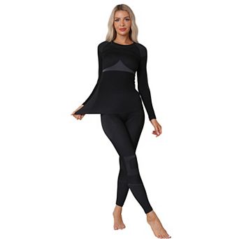 ATTRACO Women Seamless Moisture Wicking Thermal Underwear Long Johns 2 pc Warm Base Layer Set