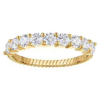 14k Gold Over Silver 1 Carat T.W. Lab-Grown Diamond Band