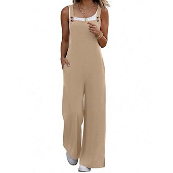Ekouaer Women's Floral Boho Wide Leg Jumpsuit Loose Casual Summer Overalls