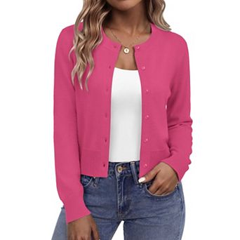 Zeagoo Women' Cropped Cardigan Sweaters Button Down Long Sleeve Knit Bolero Shrugs for Dresses