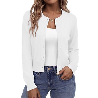 Zeagoo Women' Cropped Cardigan Sweaters Button Down Long Sleeve Knit Bolero Shrugs for Dresses