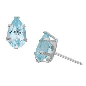 Designs by Gioelli Sterling Silver Blue Topaz Pear Stud Earrings