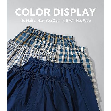 Set of 5 Mens Cotton Woven Button Fly Underwear