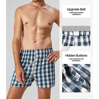 Set of 5 Mens Cotton Woven Button Fly Underwear