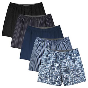 Set of 5 Mens Cotton Woven Button Fly Underwear