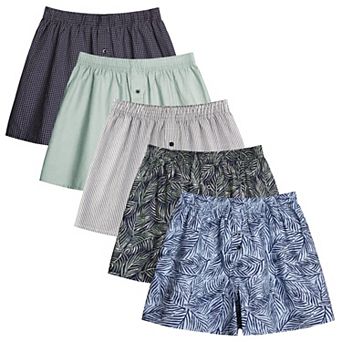 Set of 5 Mens Cotton Woven Button Fly Underwear