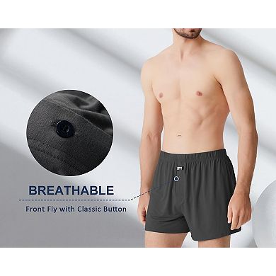 3-Pack Men's Classic Loose Stretch Boxer Shorts Soft Comfortable Underwear