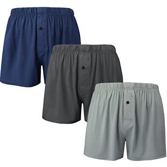 3-Pack Men's Classic Loose Stretch Boxer Shorts Soft Comfortable Underwear