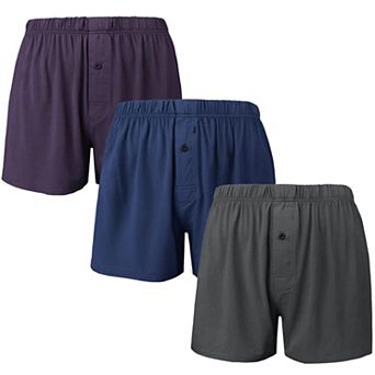 3-Pack Men's Classic Loose Stretch Boxer Shorts Soft Comfortable Underwear