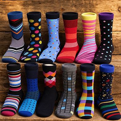 Men's Dress Socks 12-Pack Moisture Control Comfortable Durable Classy
