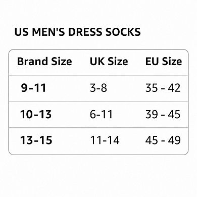 Men's Dress Socks 12-Pack Moisture Control Comfortable Durable Classy