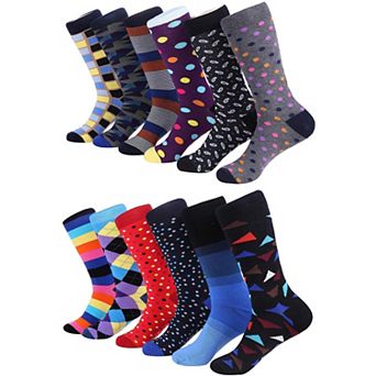 Men's Dress Socks 12-Pack Moisture Control Comfortable Durable Classy