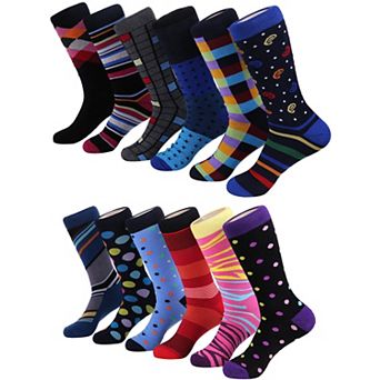 Men's Dress Socks 12-Pack Moisture Control Comfortable Durable Classy