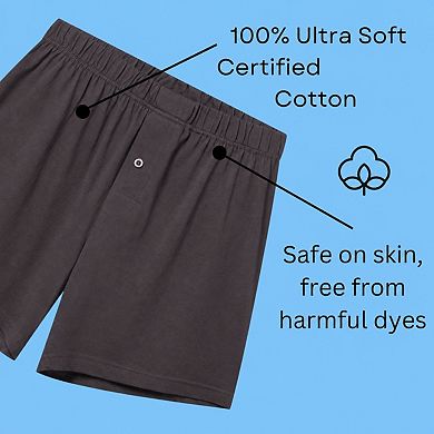 100% Cotton Organic Elastic Waistband Premium Boxer Shorts Softer Breathable