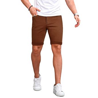 Stretchy Slim Fit Ripped Denim Jean Shorts With Pockets