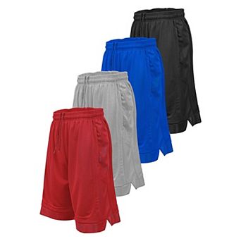 Set of 4 Mens Basketball Shorts Athletic Workout Gym Performance With Pockets