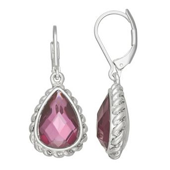 Napier Silver Tone Polished Leverback Drop Earrings