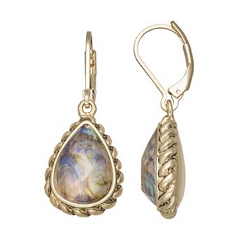 Napier Gold Tone Single Drop Leverback Earrings