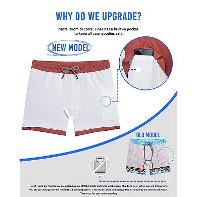 Mens 2 In 1 Quick Dry Workout Athletic Gym Running Shorts With Pockets