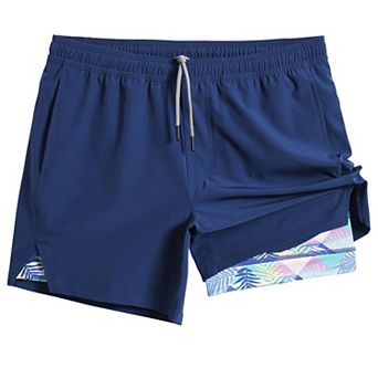 Mens 2 in 1 Quick Dry Workout Athletic Gym Running Shorts With Pockets