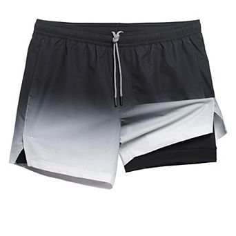 Mens 2 in 1 Quick Dry Workout Athletic Gym Running Shorts With Pockets