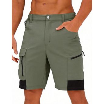 Men's Quick Dry UPF 50+ Water Repellent Outdoor Hiking Cargo Shorts With Pockets Elastic Waist