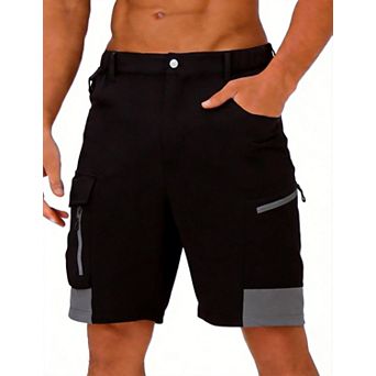 Men's Quick Dry UPF 50+ Water Repellent Outdoor Hiking Cargo Shorts With Pockets Elastic Waist