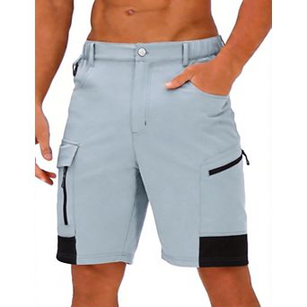 Men's Quick Dry UPF 50+ Water Repellent Outdoor Hiking Cargo Shorts With Pockets Elastic Waist
