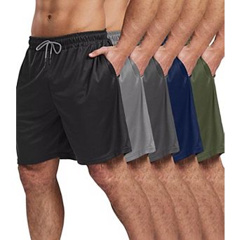 5-Pack Mens Athletic Workout Shorts Dry Fit Mesh With Pockets