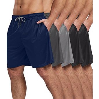5-Pack Mens Athletic Workout Shorts Dry Fit Mesh With Pockets