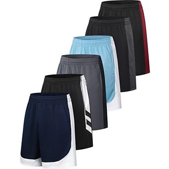 6-Pack Mens Mesh Athletic Basketball Shorts Quick Dry Gym Workout With Pockets