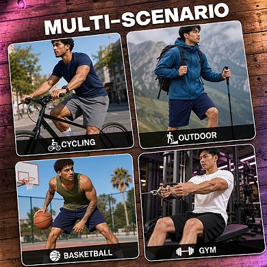 3-Pack Mens Bermuda Athletic Shorts Drawstring Pockets Casual Wear