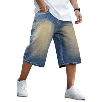 Men's Loose Fit Baggy Denim Shorts Casual Streetwear Comfort
