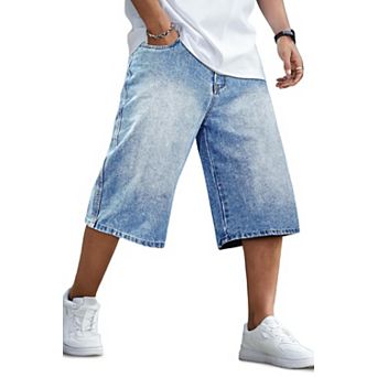 Men's Loose Fit Baggy Denim Shorts Casual Streetwear Comfort