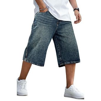 Men's Loose Fit Baggy Denim Shorts Casual Streetwear Comfort
