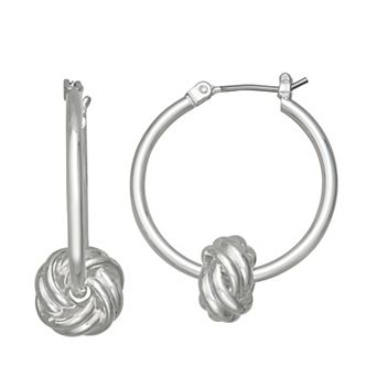 Napier Gold Tone Knotted Hoop Earrings