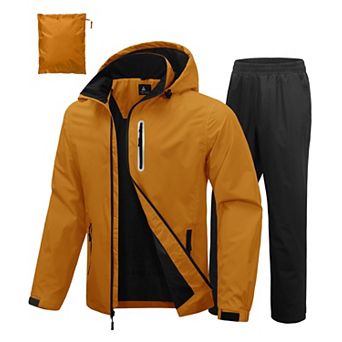 Men's Waterproof Golf Rain Suit Jacket Pants Lightweight Breathable Windproof