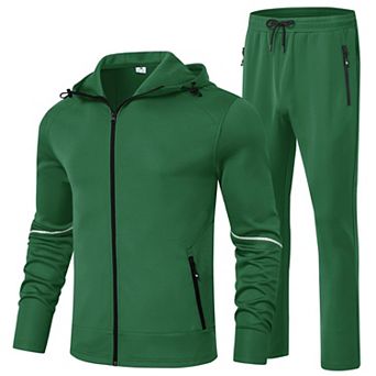 Men's Tracksuits Full Zip Jacket Drawstring Pants With Zipper Pockets For Running Workout