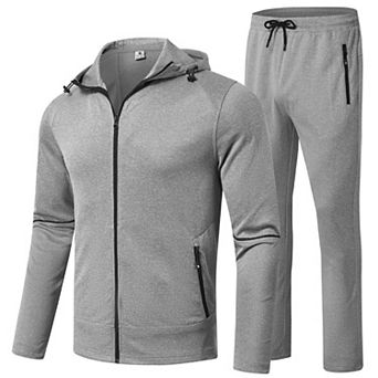 Men's Tracksuits Full Zip Jacket Drawstring Pants With Zipper Pockets For Running Workout