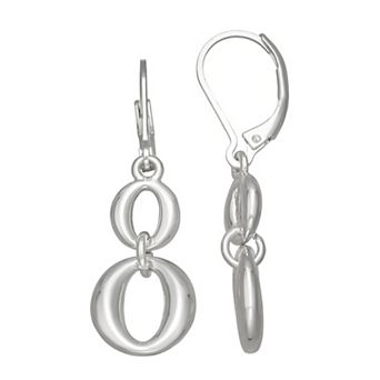 Napier Silver Tone Chain Effect Double Drop Earrings