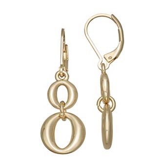 Napier Gold Tone Round Double Drop Earrings