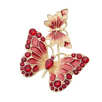 Napier Gold Tone Polished Butterfly Pin