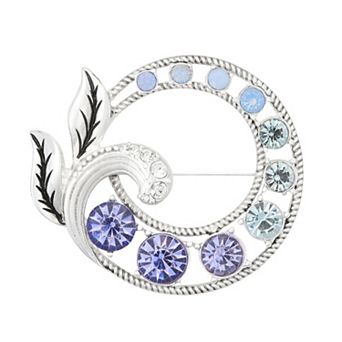 Napier Silver Tone Rhinestone Swirl Pin