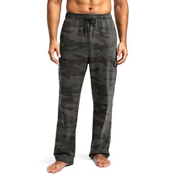 Men's Cargo Pocket Open Bottom Yoga Sweatpants Lounge Athletic Workout Pants