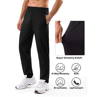 5-Pack Men's Stretch Athletic Pants Zipper Pockets Drawstring Waist