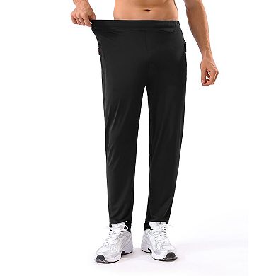 5-Pack Men's Stretch Athletic Pants Zipper Pockets Drawstring Waist