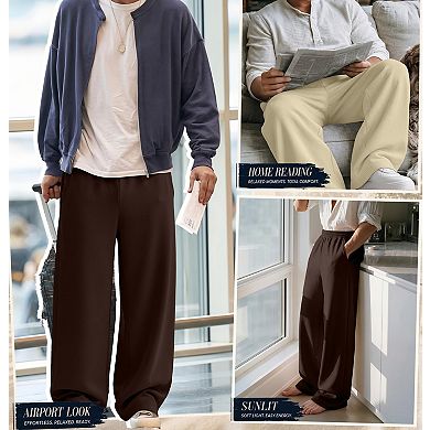 2-Pack Big And Tall Mens Baggy Athletic Open Bottom Joggers With Pockets
