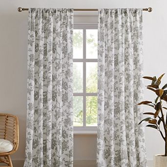 Brooklyn Loom Mila Floral 2-Pack Window Drapes