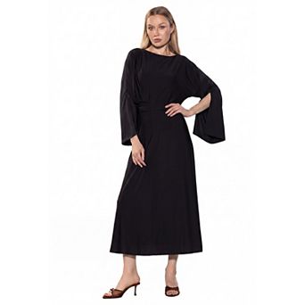 Women's ALEXIA ADMOR Cleo Boatneck Draped Bodice Slinky Maxi Dress